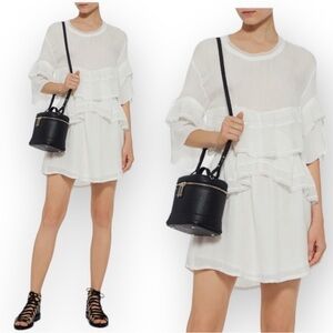 Iro CecileWhite Ruffled Sheer Dress size 38